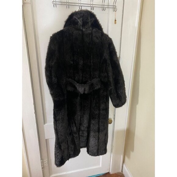 Vintage Union Women's Faux Fur Long Button Front Coat - Large - Picture 3 of 14